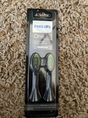 Philips Black Replacement Brush Heads with Green Bristles (2 Pack)